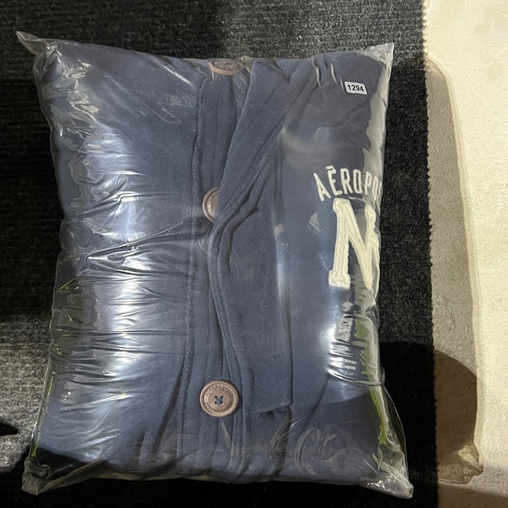 Vintage Aeropostale Faux Fur Lined Hoodie Men XXL Navy Blue NY Heavyweight Y2K - Picture 16 of 16